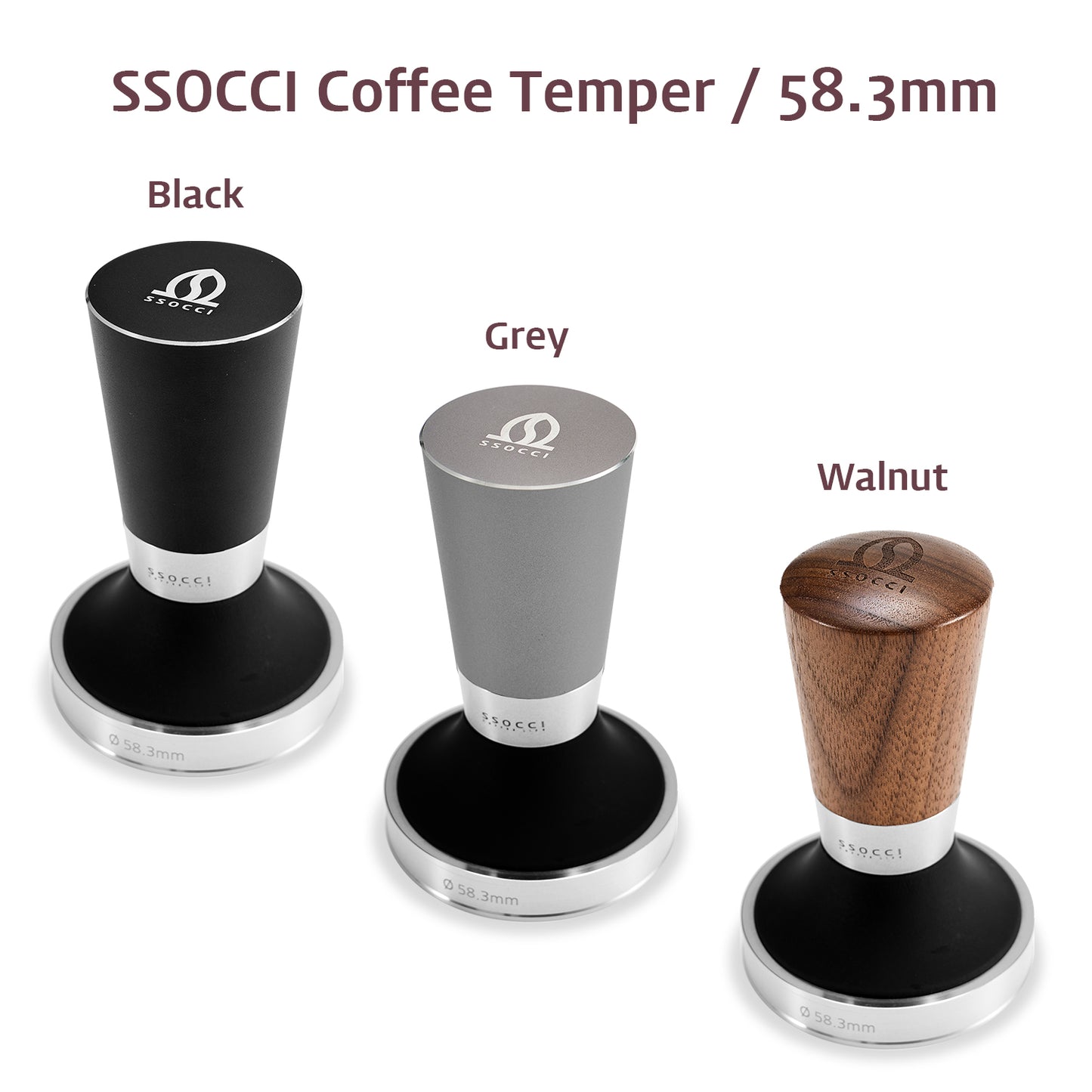 SSOCCI 58,3mm Premium Kaffeestampfer (Schwarz)